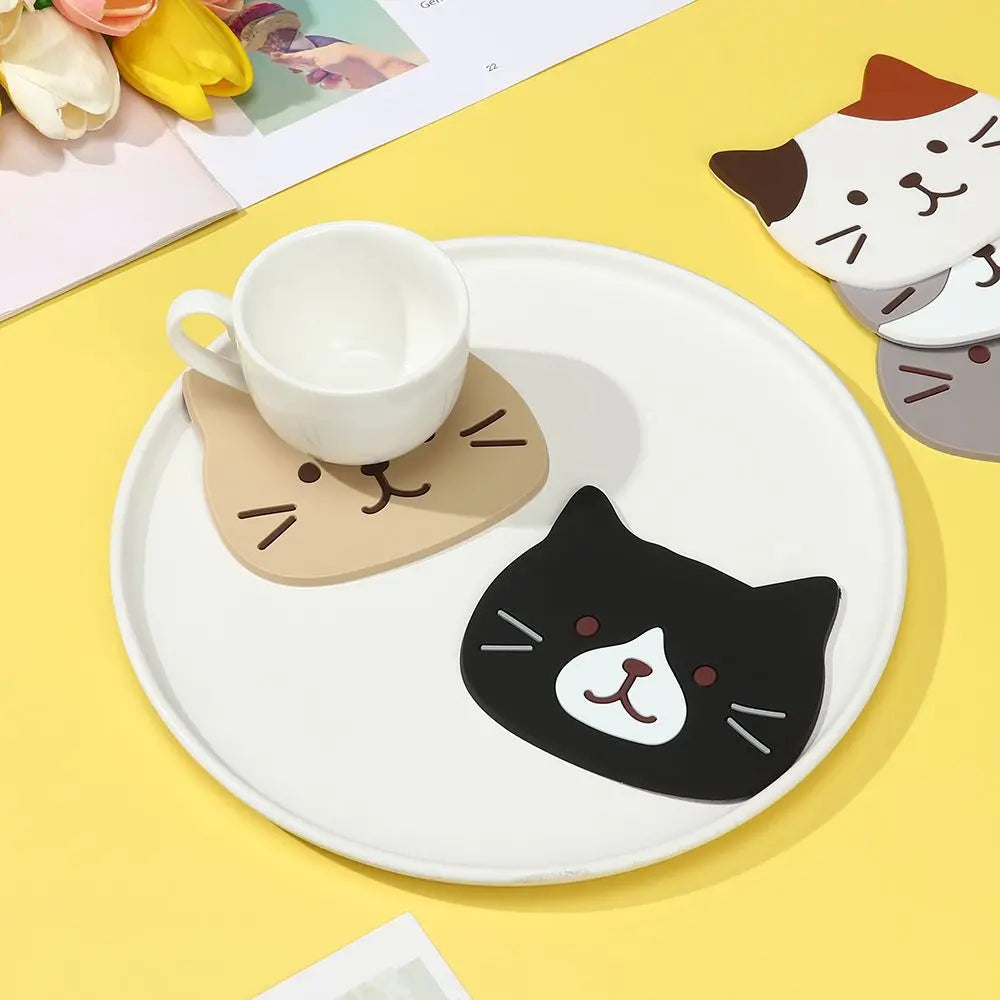 Cat Shaped Silicone Cup Mat Holder