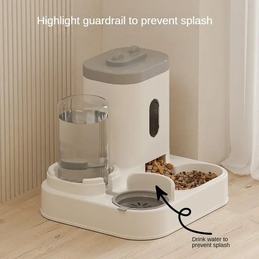 Automatic feeder with water fountain