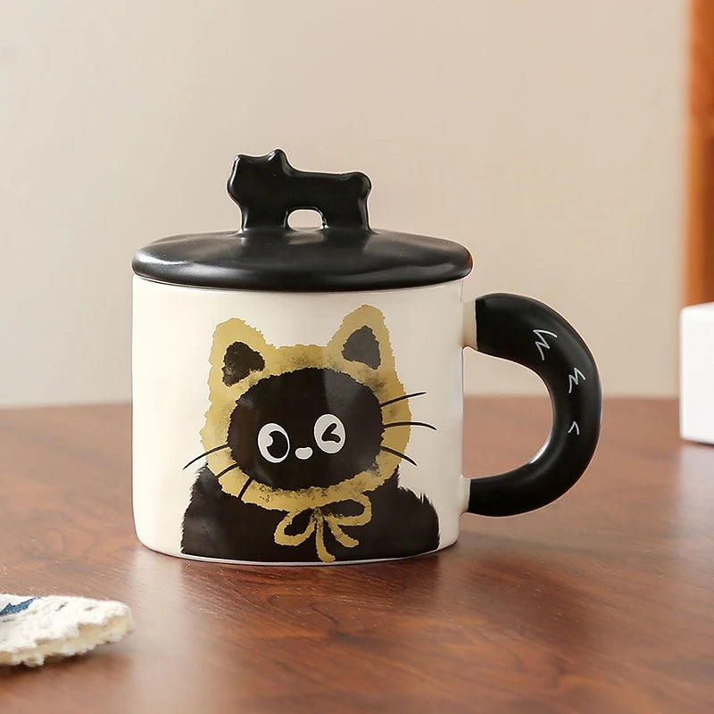 Cute Cat Mug With Lid