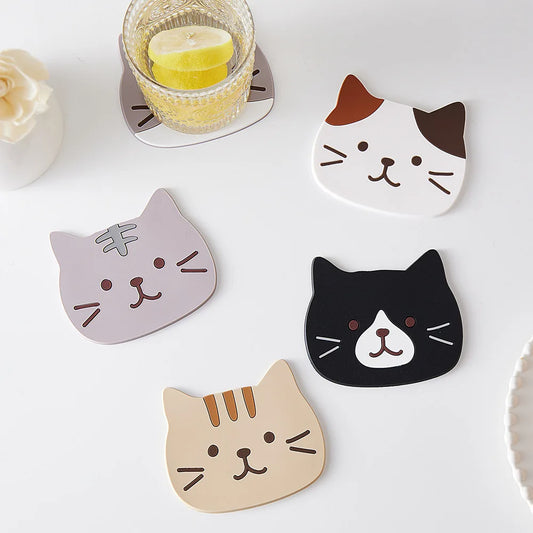 Cat Shaped Silicone Cup Mat Holder