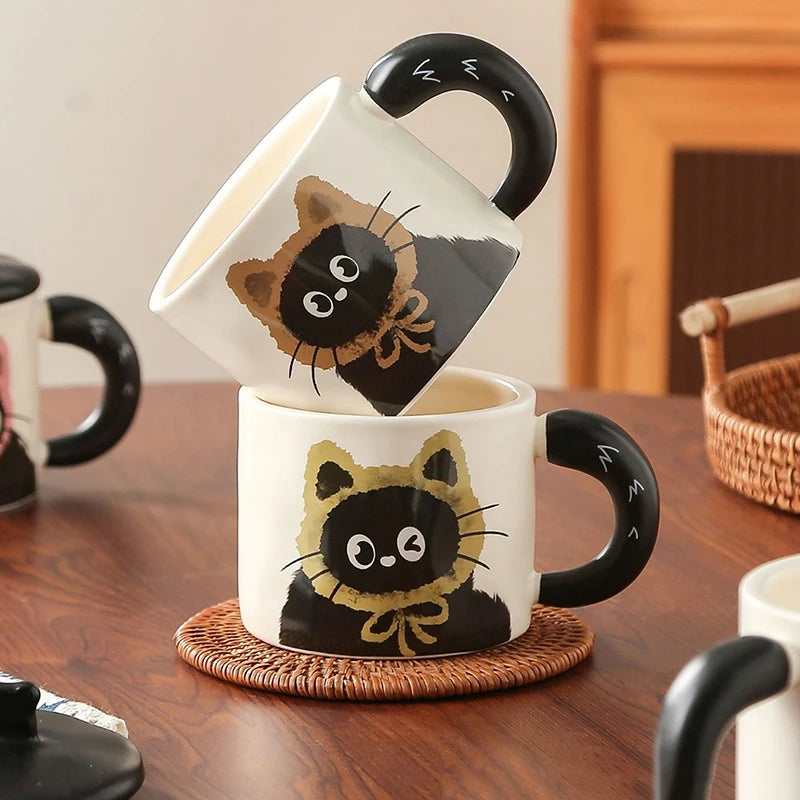 Cute Cat Mug With Lid