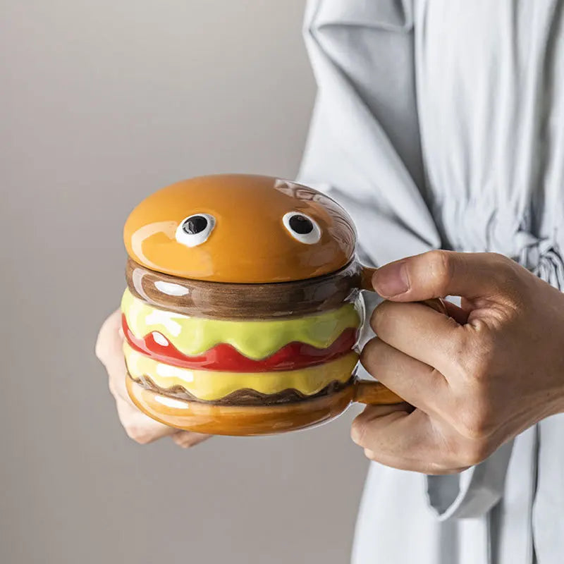 Hamburger Coffe Cup With Lid