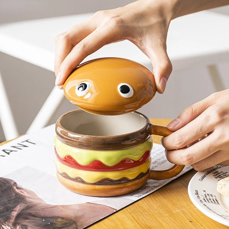 Hamburger Coffe Cup With Lid