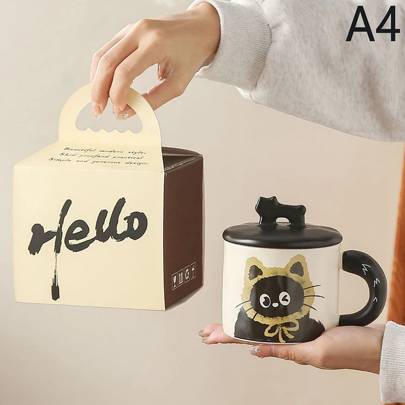 Cute Cat Mug With Lid