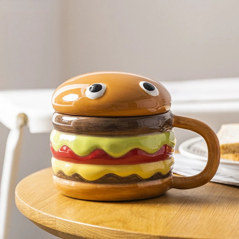 Hamburger Coffe Cup With Lid