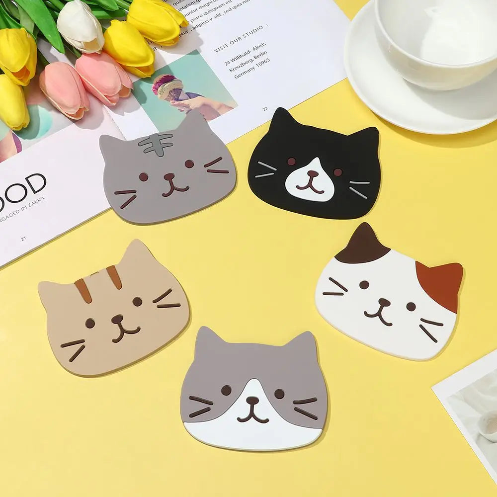 Cat Shaped Silicone Cup Mat Holder