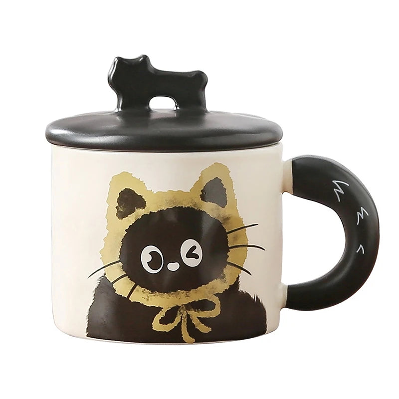 Cute Cat Mug With Lid