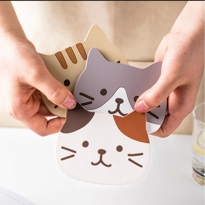 Cat Shaped Silicone Cup Mat Holder