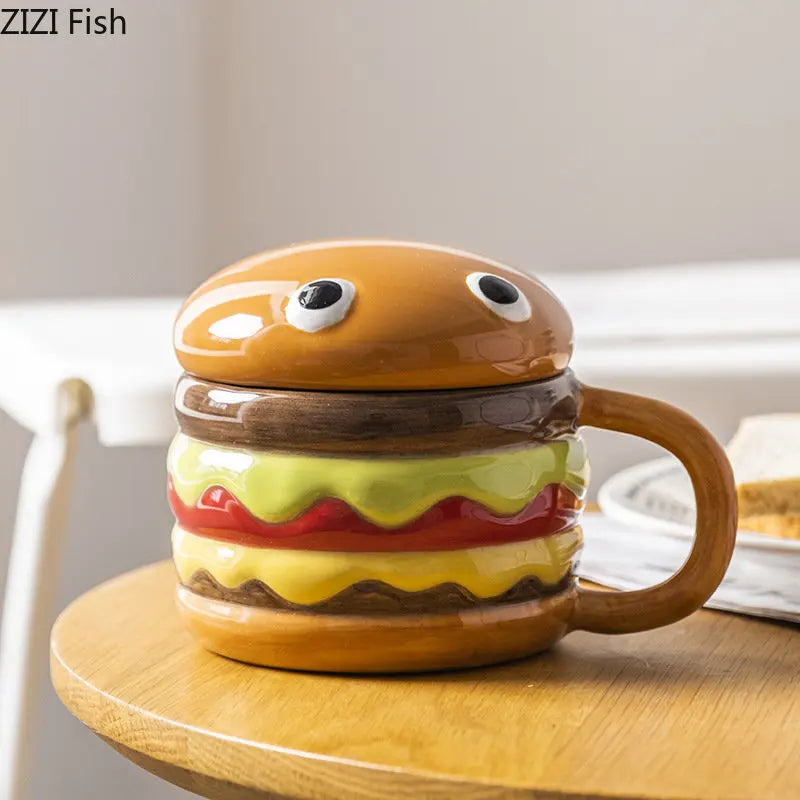 Hamburger Coffe Cup With Lid