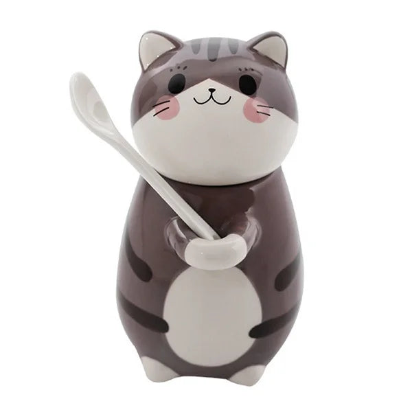 Cute Cat Mugs With Spoon