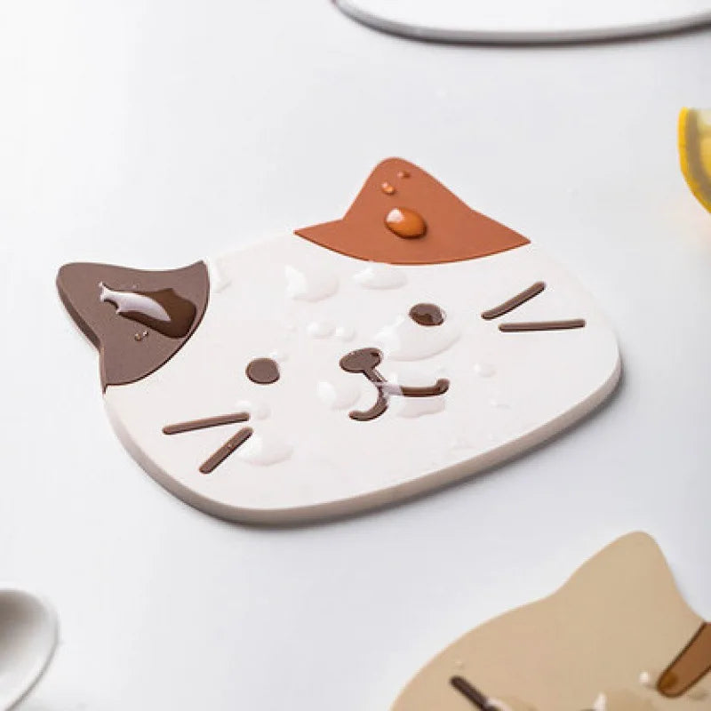 Cat Shaped Silicone Cup Mat Holder