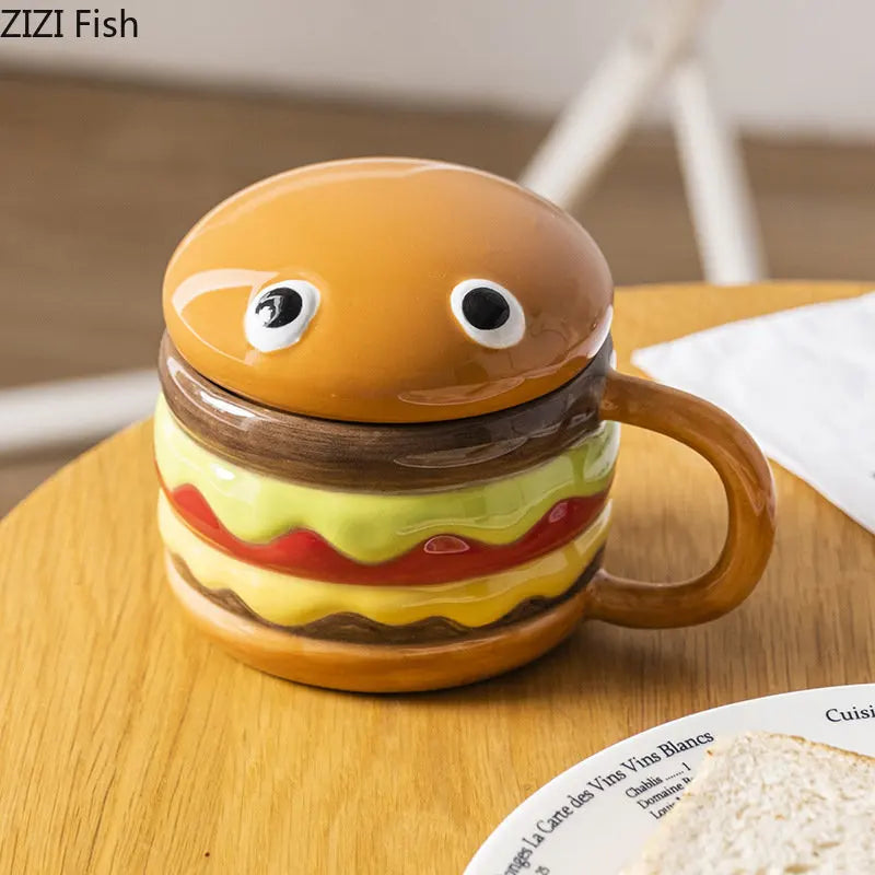 Hamburger Coffe Cup With Lid